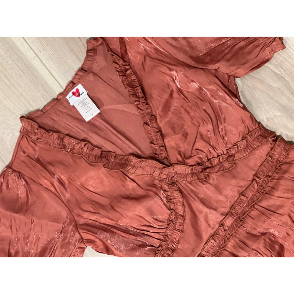 Rust Ruffle Midi Dress - Brand Unspecified - Picture 4 of 4